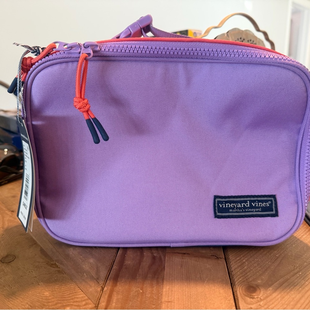 Vineyard Vines Kids Colorblock Lunch Box Aster Purple Pink NWT